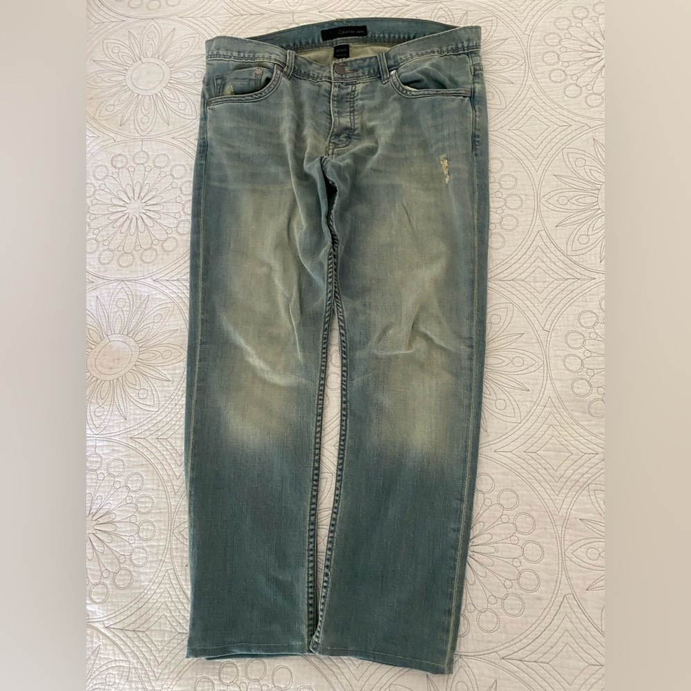 Calvin Klein CK Jeans Mens Stretch  Skinny Fit Light Blue Size 34x27